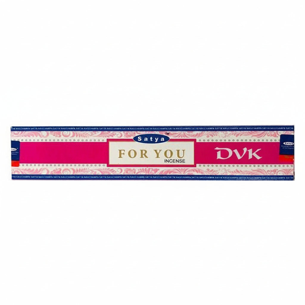 Satya For You Incense packaging with pink and blue design on a white background