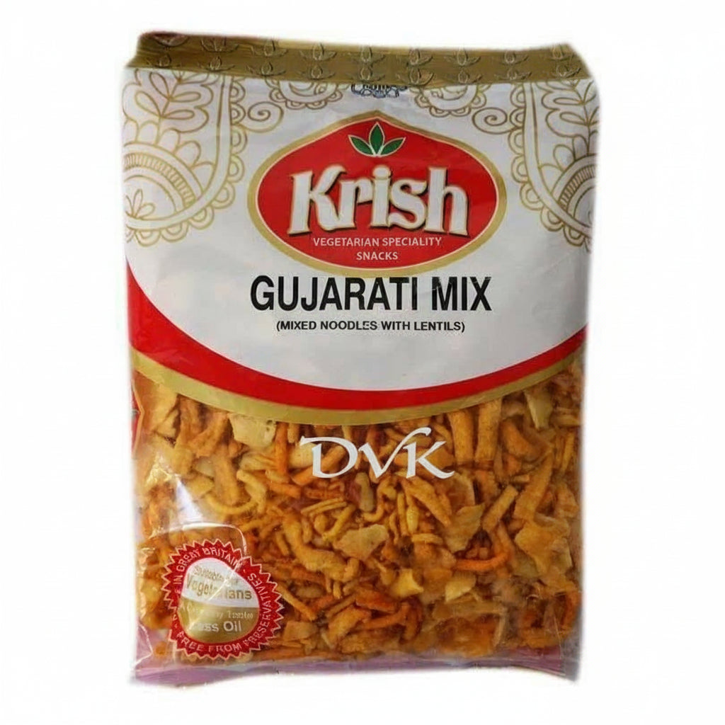 Packaged snack mix with Krish brand on a white background