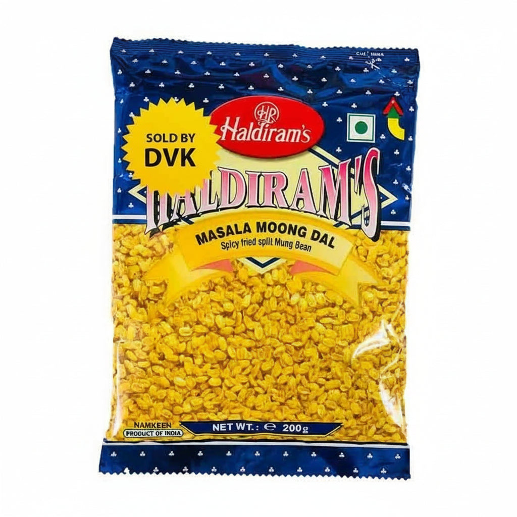 Packaged food item with Haldiram's branding on a blue background