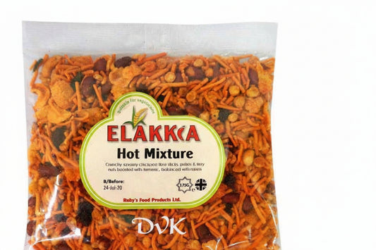 Packaged Elakka Hot Mixture with visible branding on a white background