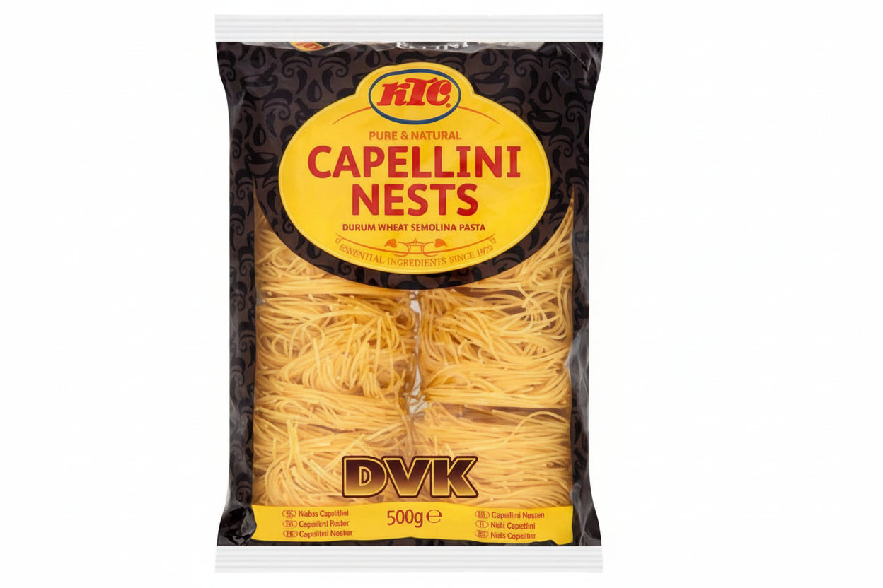 KTC Capellini Nests pasta package on a white background