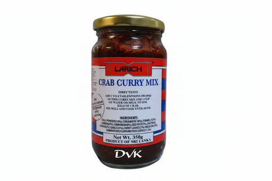 Jar of Larich Crab Curry Mix on a white background
