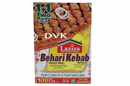 Laziza Behari Kebab spice mix packaging on a white background