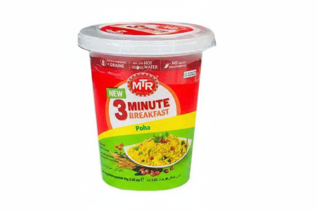 MTR 3 Minute Breakfast Poha container on a white background
