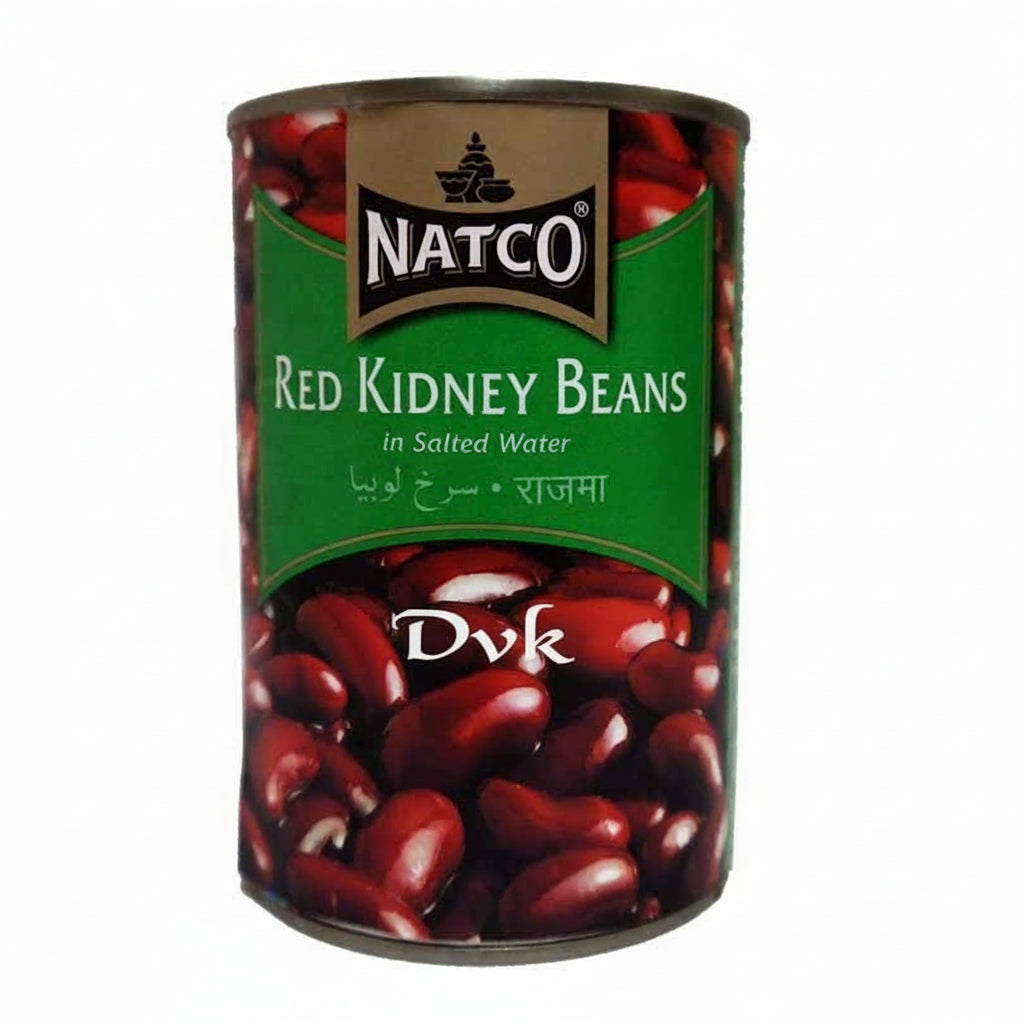 Can of Natco Red Kidney Beans on a white background