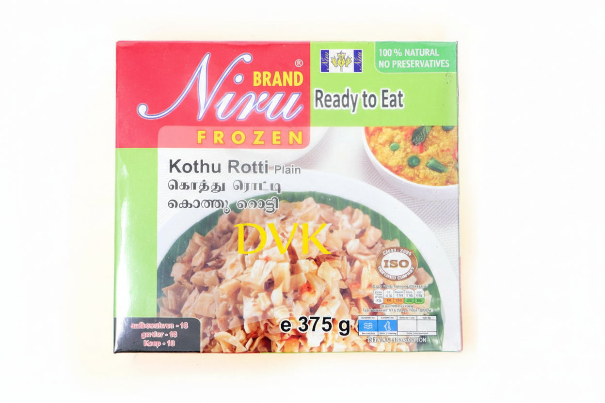 Ninu Frozen Kothu Rotti packaging with brand name and product details.