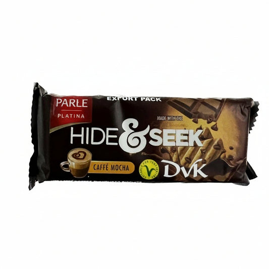 Chocolate bar packaging with 'Hide & Seek' branding on a white background