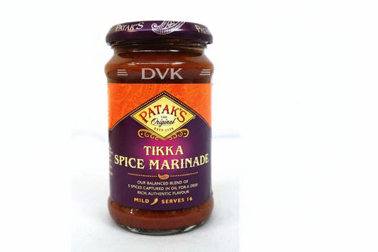 Jar of Patak's Tikka Spice Marinade on a white background