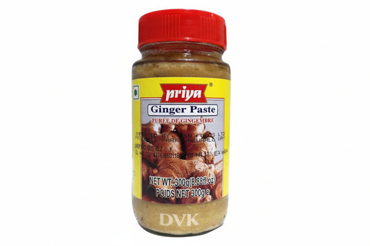 Jar of Priya Ginger Paste with a red lid on a white background