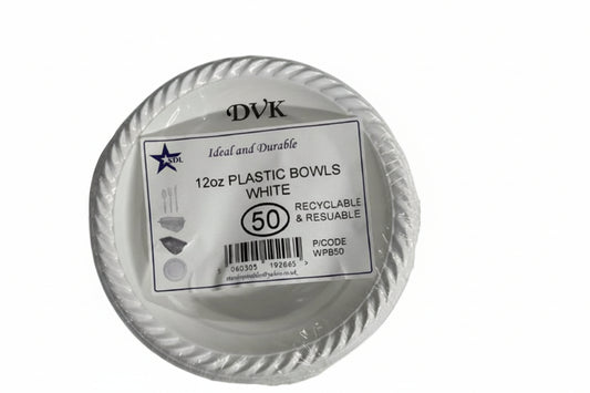SDL 12oz Plastic Bowls White (50Pcs)