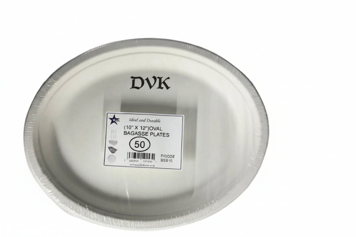 SDL Bagasse Plates Oval Shape(10"x12")(50 plates)