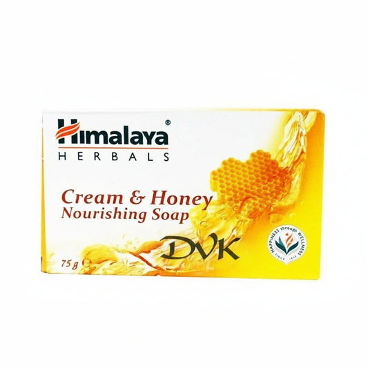 Himalaya Herbals Cream & Honey Nourishing Soap packaging on a white background