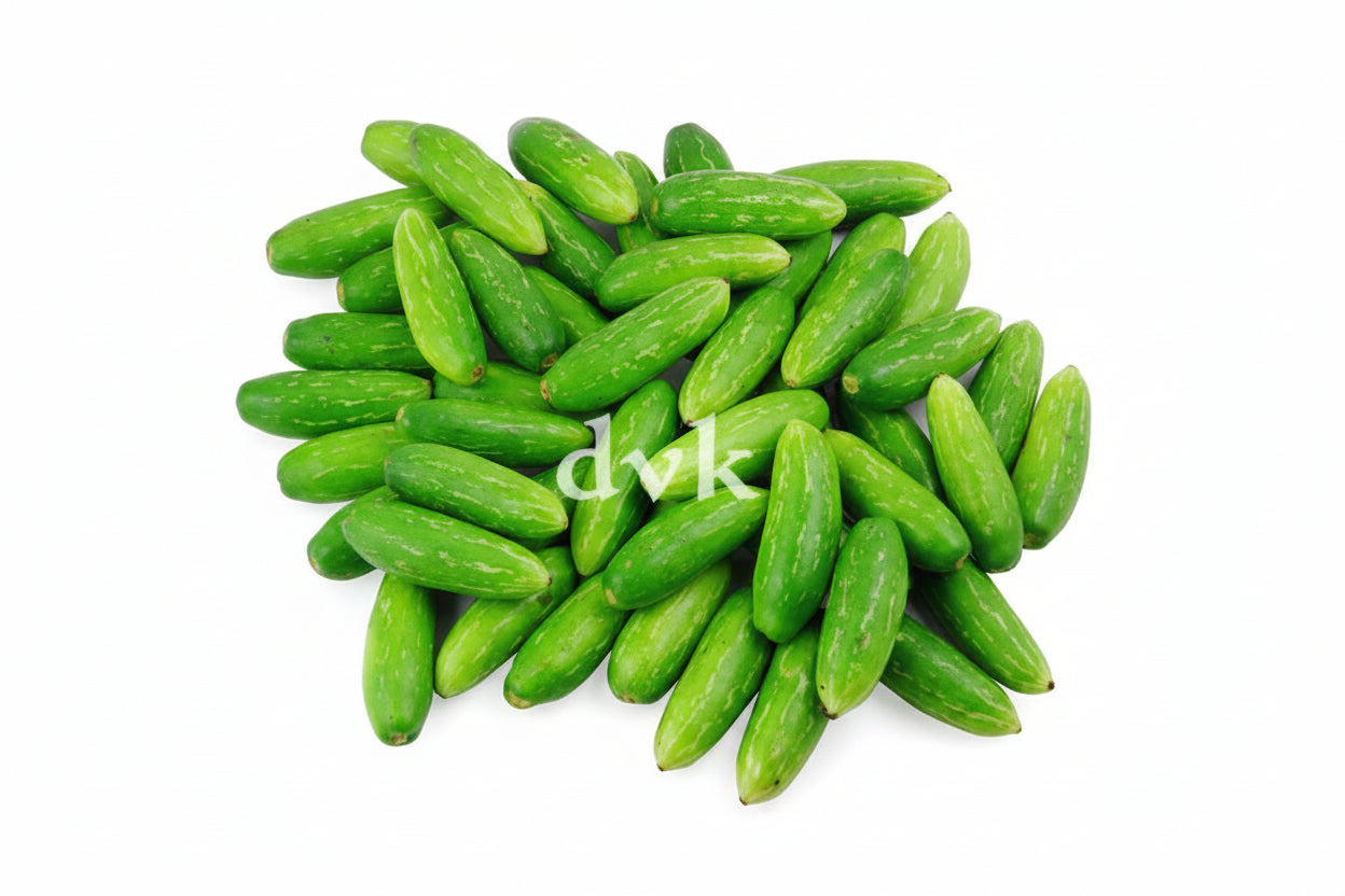 Green cucumbers on a white 