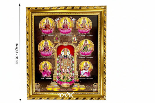 Hindu God Photo Frame (Lord Perumal With Other Godness) (Size 31cm*26cm)